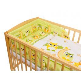 ANTONY FASHION - Třídílná sada - povlečení + mantinel (zelená) - Sovy - velké, velikost: 120x90 (přikrývka) + 40x60 (polštář)