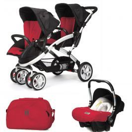 CASUALPLAY - Set kočárek pro dvojčata Stwinner, 2 x autosedačka Baby 0plus a Bag 2017 - RASPBERRY