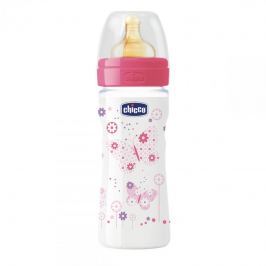 CHICCO - Láhev Well-Being 250 ml, kaučukový dudlík střední průtok, růžová