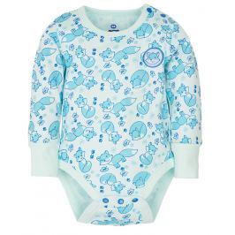 GMINI - PRIMA-body dlouhý rukáv LIŠKA D modrá potisk 056