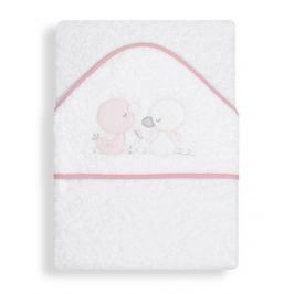 INTERBABY - OSUŠKA froté 100x100 KAČENKY - bílo-růžová