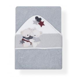 INTERBABY - OSUŠKA froté 100x100 MEDVÍDEK SPINKÁ - šedá