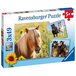 RAVENSBURGER - Koně 3X49 Dílků
