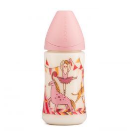 SUAVINEX - LÁHEV 270ml ANATOMICKÁ SAVIČKA silikon LÁHEV 270 ml Anatomická savička silikon - RŮŽOVÝ CIRKUS