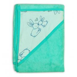 TEGA BABY - Dětská osuška s kapucí Zajíček 100x100 - Mint