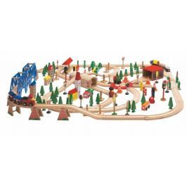 WOODY - Vláčkodráha Super Train v dřevěné krabici 90578