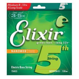 Elixir 15433 Electric Bass Nanoweb Medium XL B 130tw