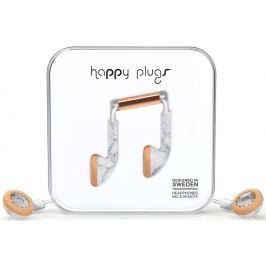 Happy Plugs Earbud White Marble Rose Gold