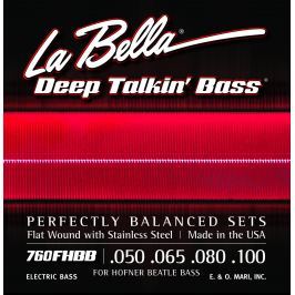 LaBella 760FHBB Beatle Bass Stainless Steel Flat Wound 50-100