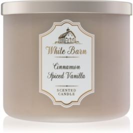 Bath & Body Works White Barn Cinnamon Spiced Vanilla vonná svíčka 411 g