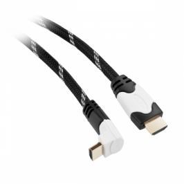 GoGEN HDMI 1.4, 1,5m, 90° konektor, opletený, pozlacený, s ethernetem (GOGHDMI150MM05)